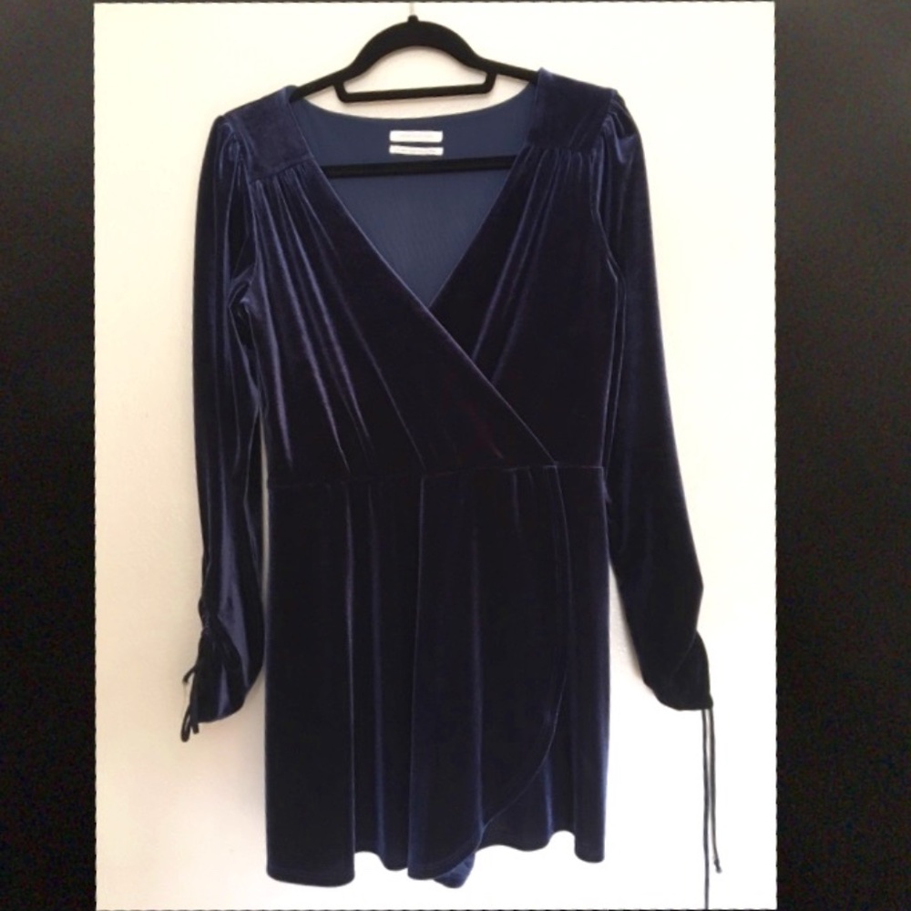 Urban Outfitters- Midnight Blue Velvet Romper